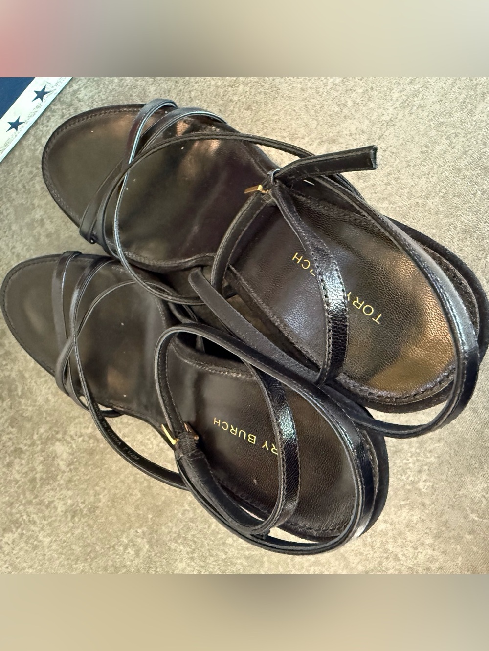 Tory Burch Patos Wedge Sandals in Black, sz. 7.5, BRAND NEW! - Picture 10 of 12